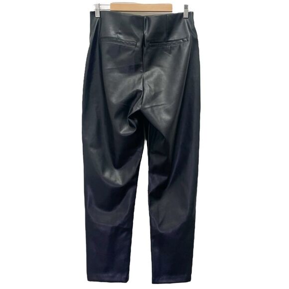 NWT Old Navy Extra High-Waisted Faux-Leather Zip Ankle Pants Black Size 12 NEW - Picture 3 of 13